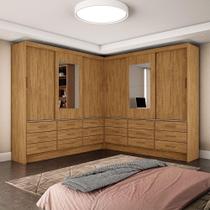 Closet Sevilha 6 Portas Casal Duplo Com Espelho 18 Gavetas Cinamomo