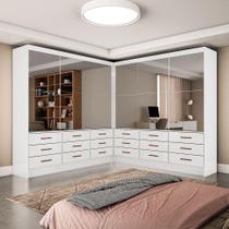 Closet Sevilha 6 Portas Casal Duplo Premium 18 Gavetas Cario Branco