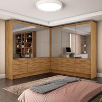 Closet Sevilha 6 Portas Casal Duplo Premium 18 Gavetas Cario Cinamomo