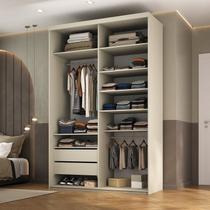 Closet Solteiro 100% MDF 139,5cm 2 Gavetas Moutier Bege/Panna Closet Solteiro 100% MDF 139,5cm 2 Gavetas Moutier Bege/Panna