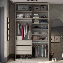 Closet Solteiro 100% MDF BP 139,5cm 3 Gavetas Sion Bege