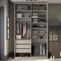 Closet Solteiro 100% MDF BP 139,5cm 3 Gavetas Sion Bege