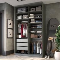 Closet Solteiro 100% MDF BP 139,5cm 3 Gavetas Sion Cinza/Urbi Closet Solteiro 100% MDF BP 139,5cm 3 Gavetas Sion Cinza/Urbi