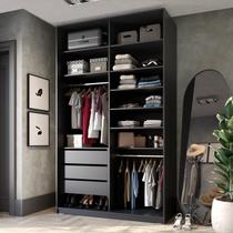 Closet Solteiro 100% MDF BP 139,5cm 3 Gavetas Sion