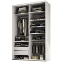 Closet Solteiro Guarda Roupa Sem Porta 139cm 2 Gavetas MDF Tunísia R02 Branco - Lyam Decor Closet Solteiro Guarda Roupa Sem Porta 139cm 2 Gavetas MDF Tunísia R02 Branco - Lyam Decor