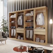 Closet Solteiro Hera Premium 4 Gavetas 8 Prateleiras MDF Rufato