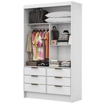Closet Solteiro Sevilha 6 Gavetas Carioca Cor Branco