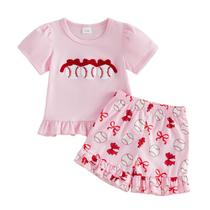 Clothing Summffie Toddler, roupa de verão para bebês e meninas, conjunto de 2 peças