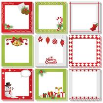 Clothmile, 9 peças de blocos de notas adesivas de Natal, 450 folhas Clothmile, 9 peças de blocos de notas adesivas de Natal, 450 folhas