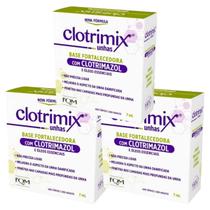 Clotrimix 7ml Base Fortalecedora para Unhas Fracas kit c/3