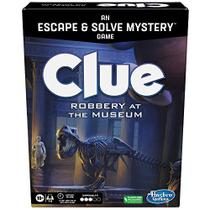 Clue Board Game Robbery no Museu, Clue Escape Room Game, Murder Mystery Games, Jogo de tabuleiro familiar cooperativo, Idades 10 e acima, 1-6 jogadores