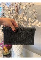 Clutch Carteira de festa pedrarias Preta tamanho:Único Clutch Carteira de festa pedrarias Preta tamanho:Único