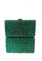 Clutch Feminina Verde Esmeralda com Pedrarias e Strass Luxo tamanho:Único
