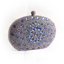 Clutch Festa/balada em Pedraria Prata E Azul - Camila Barros
