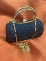 Clutch festa, balada revestida em tecido preto brilhante
