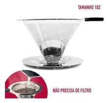 Coador Café Pour Over Aço Inox Tamanho Médio