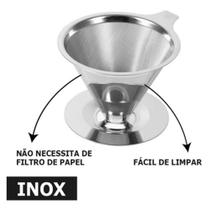 Coador De Café Aço Inox Pour Over Não Usa Filtro