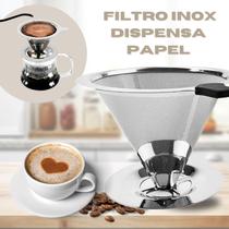 Coador De Café Aço Inox Reutilizável Premium - Não Precisa De Filtro! Café Coado