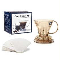 Coador de Café em Acrílico Clever 500ml com 100 Filtros Original Coador de Café em Acrílico Clever 500ml com 100 Filtros Original