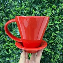 Coador de Café em Cerâmica Vermelho Liso 400ml