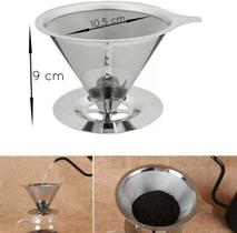 Coador de Café Inox Grande Lavável Reutilizável SEM Filtro Cozinha Premium
