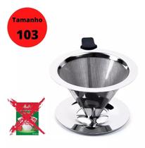 Coador De Café Inox Tam 103 Não Precisa Filtro Reutilizável
