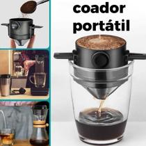 Coador de Café Portátil Mini Com Filtro De Café Aço Inox Drip Coffee Cozinha Reutilizável