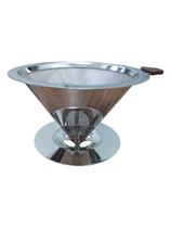 Coador De Café Reutilizável Inox Funil 125 mm Com Base Agroprime ( YJ 1454ª1)