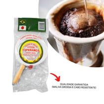 Coador De Flanela Para Café Cabo De Madeira Pequeno 6Pç