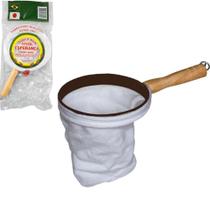 Coador De Flanela Para Café Cabo De Madeira Pequeno