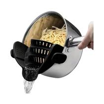 Coador de Silicone Ajustável com Clipe - Portátil para Macarrão, Panelas e Tigelas