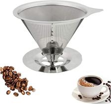 Coador Filtro Café Inox Aço 304 Reutilizável Filtro 12,2 x 8,8cm