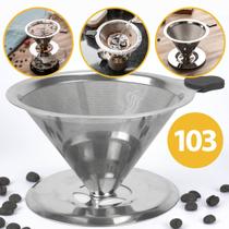 Coador Filtro De Café Aço Inox 103 Grande Reutilizável Sem Uso De Papel - Apolum