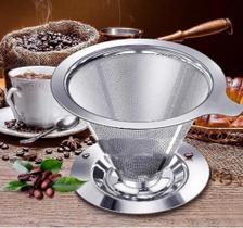 Coador Filtro De Café Aço Inox Reutilizavel Lavavel Portatil - Sem Necessidade Do Filtro De Papel