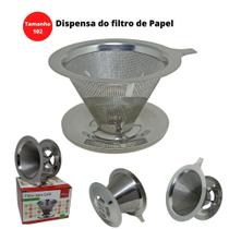 Coador Filtro De Café Chá Reutilizável Em Aço Inox Numero 102