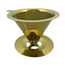 Coador Filtro para Café Reutilizável Inox Dourado Fineza Coador Filtro para Café Reutilizável Inox Dourado Fineza