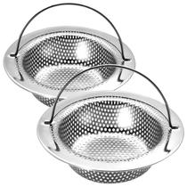 Coador para pia de cozinha NCJXWZ, 2 unidades, aço inoxidável Coador para pia de cozinha NCJXWZ, 2 unidades, aço inoxidável