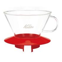 Coador Suporte de Filtro de café Kalita Glass Wave Vermelho