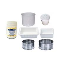 Coalho Em Pó Halamix 50g + 4 Formas Plástico + 2 Formas Inox