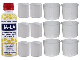 Coalho Hala 200 Ml Queijos + 6 Formas 500g + 6 Formas 1kg
