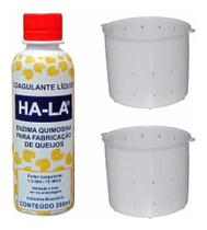 Coalho Líquido Ha-la 200ml Coagulante Queijo + 2 Formas 1kg