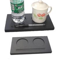 Coasters 2 slot conferência xícara de chá coaster pad mesa com suporte para caneta dois círculos