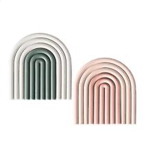 Coasters 2pcs silicone removível rainbow coasters almofadas de isolamento tapete de copo antiderrapante placemat rosa+verde