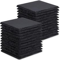 Coasters GOH DODD Slate Drink, 24 peças, 10 cm, quadradas, pretas