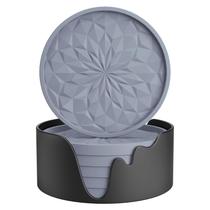 Coasters ME.FAN de silicone com suporte pacote com 6 para uso quente ou frio Coasters ME.FAN de silicone com suporte pacote com 6 para uso quente ou frio