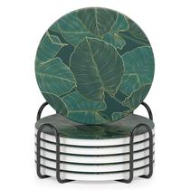 Coasters Nipichsha Cute Absorvente Ceramic com suporte, conjunto de 6