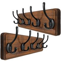 Coat Rack Wall Mount WEBI de 16 furos rústico com 5 ganchos e 2 pacotes Coat Rack Wall Mount WEBI de 16 furos rústico com 5 ganchos e 2 pacotes