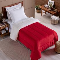 Coberdrom 1 Peça Solteiro Fleece Com Sherpa Noruega Vermelho
