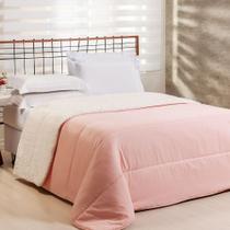 Coberdrom 1 Peça Solteiro Percal 200 Fios Com Sherpa Flupy 100% Poliéster - Rosa Coberdrom 1 Peça Solteiro Percal 200 Fios Com Sherpa Flupy 100% Poliéster - Rosa