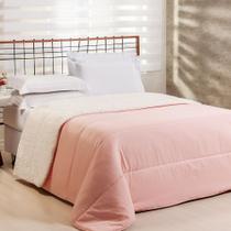 Coberdrom 1 Peça Solteiro Percal 200 Fios Com Sherpa Flupy 100% Poliéster - Rosa Coberdrom 1 Peça Solteiro Percal 200 Fios Com Sherpa Flupy 100% Poliéster - Rosa
